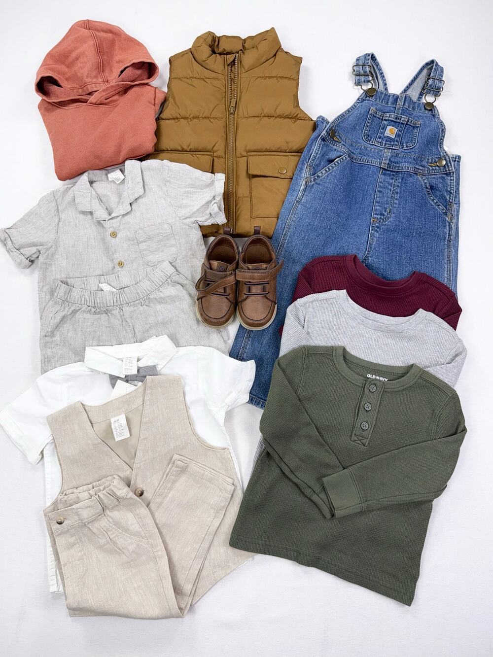 H&M Old Navy Boys Toddler Clothes Overall Shirt Pant Bundle Set 2T 18M